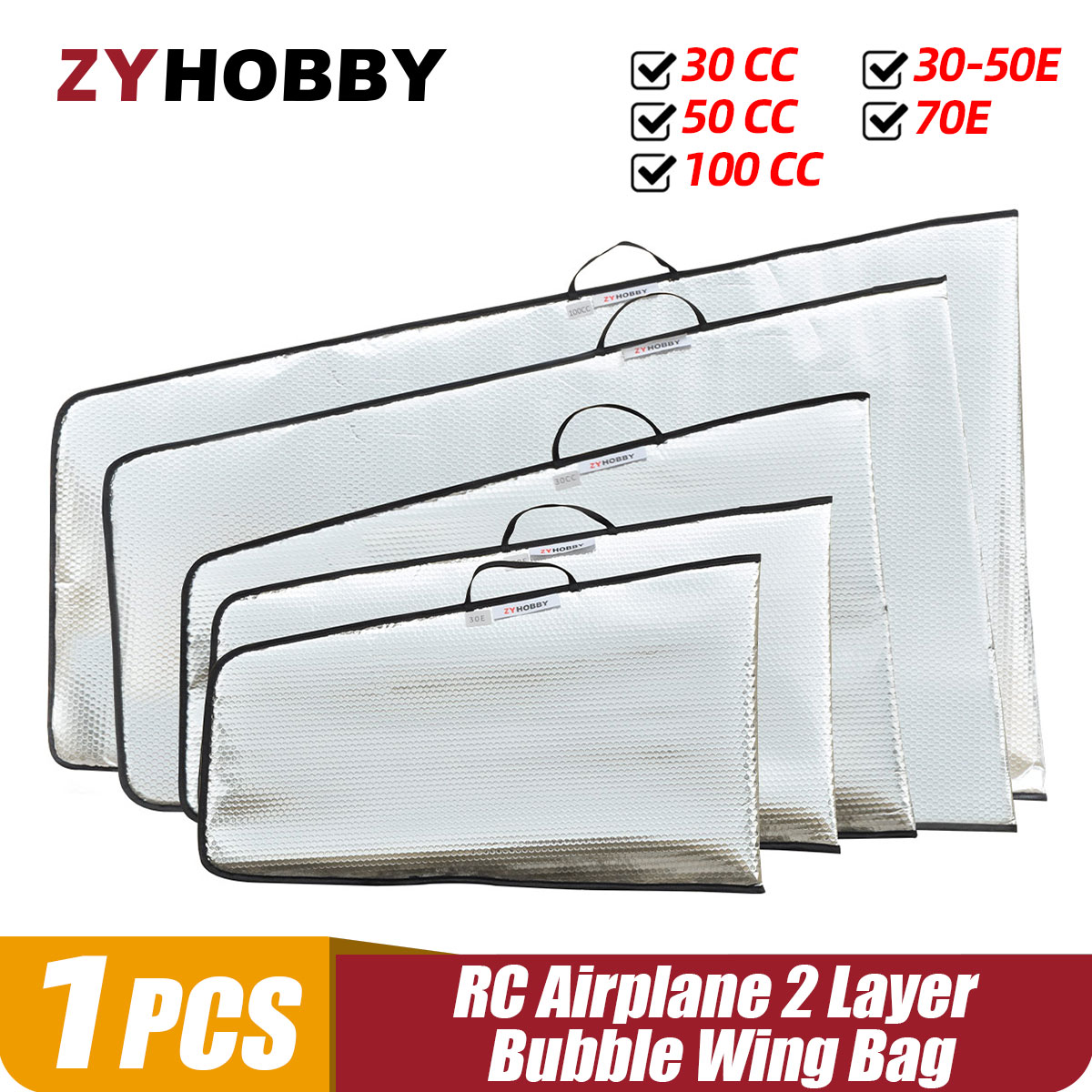 1Pc 2 Layer Bubble Wing Bag Protective Casing For 30E 70E 30CC 50CC 100CC RC Airplane