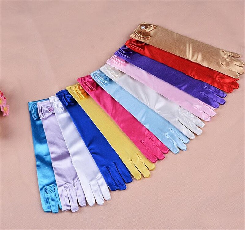 Gants longs en Satin Stretch pour enfants | 1 paire, nouvelle , gants de soirée d'opéra, accessoires pour vêtements de pour filles
