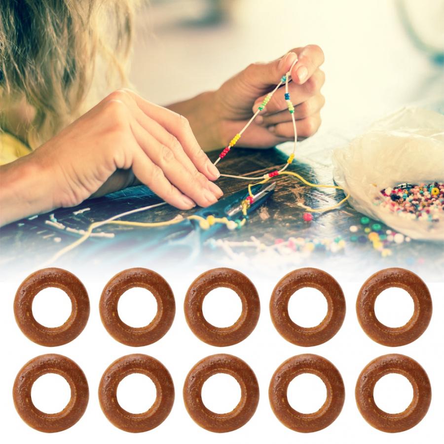 500Pcs DIY Wooden Ring 1.25cm Wood Ring Kit Wooden DIY Craft Material Jewelry Accessories Coffee Color