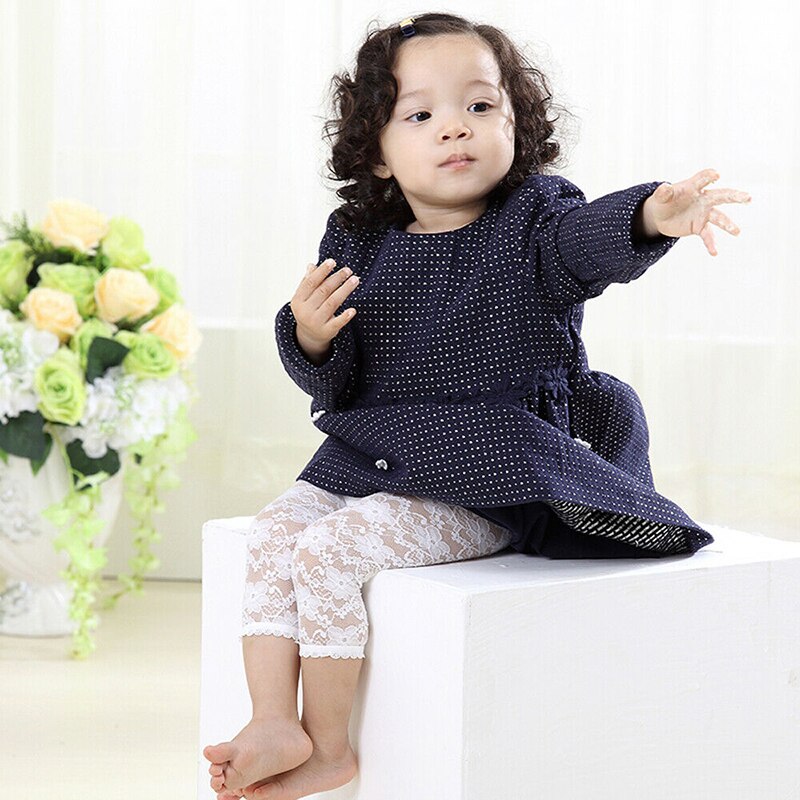 Nyfødt baby pige blonde leggings børn børn bomuld strikket strømpebukser stretch bukser sommer prinsesse