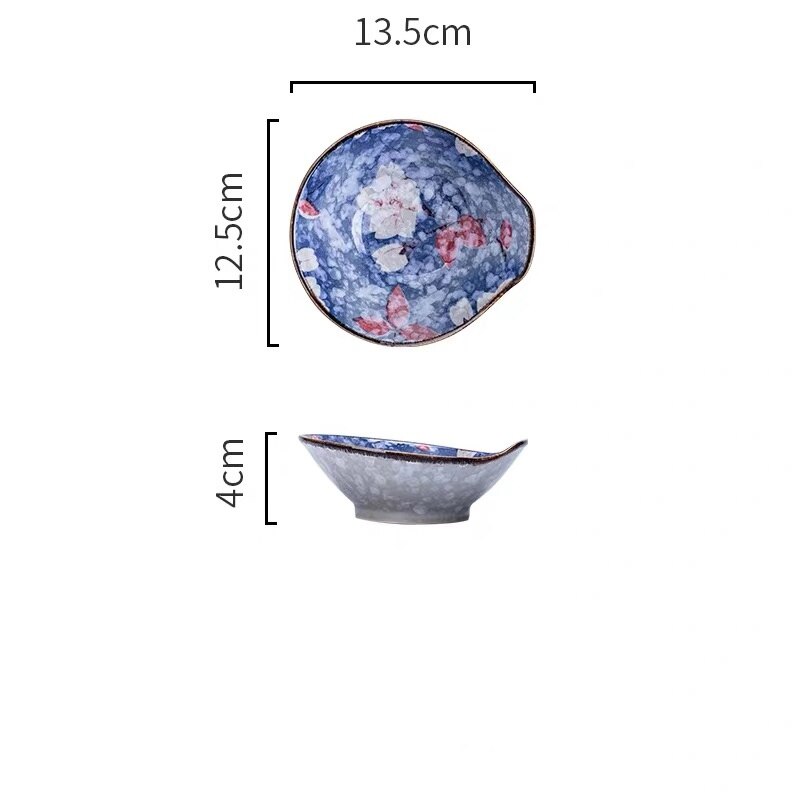 Japanse postorale keramische westerse borden visbord schotel rijst soep kom lepel set sushi servies: 5.3 inch sauskom