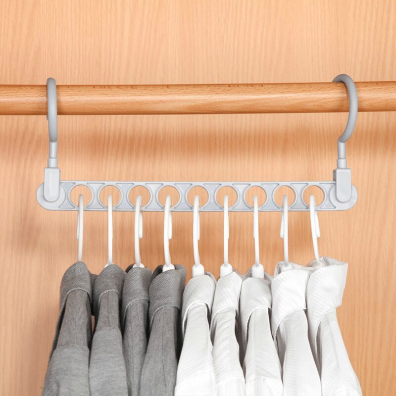 Cintre magique multifonction pliant à 9 trous, cintre rotatif pour vêtements, garde-robe, séchage de vêtements, organisateur de maison