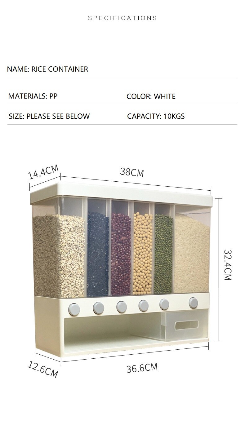 Multifunctional partitioned rice barrel box grain ... – Grandado