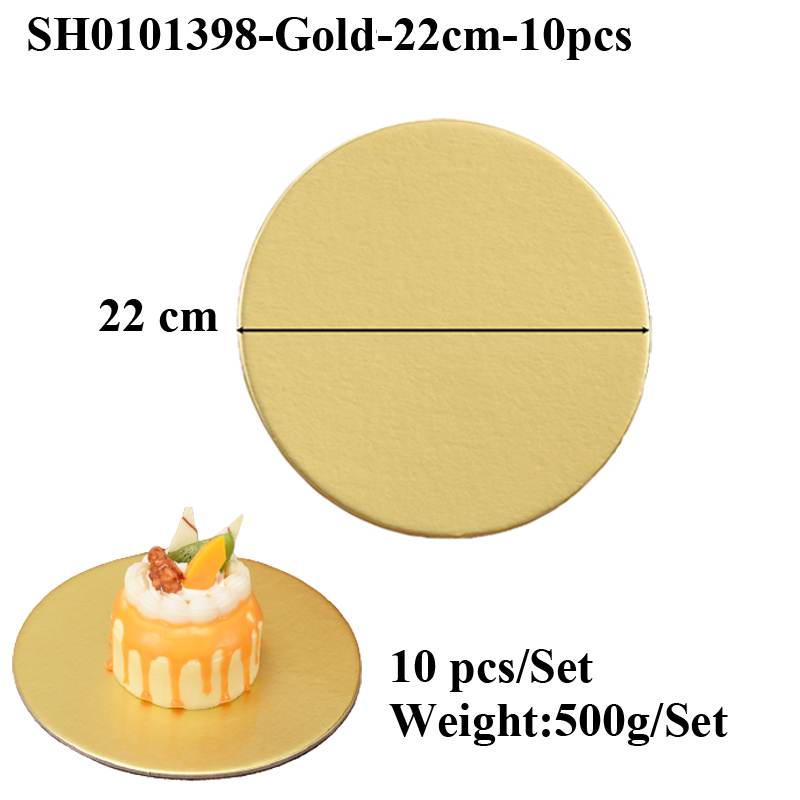 SHENHONG Golden 10-40CM Disposable Cake Circle Base Boards Round Coated Cakeboard Cake Plate Decorations Pastries Displays Tray: Beige