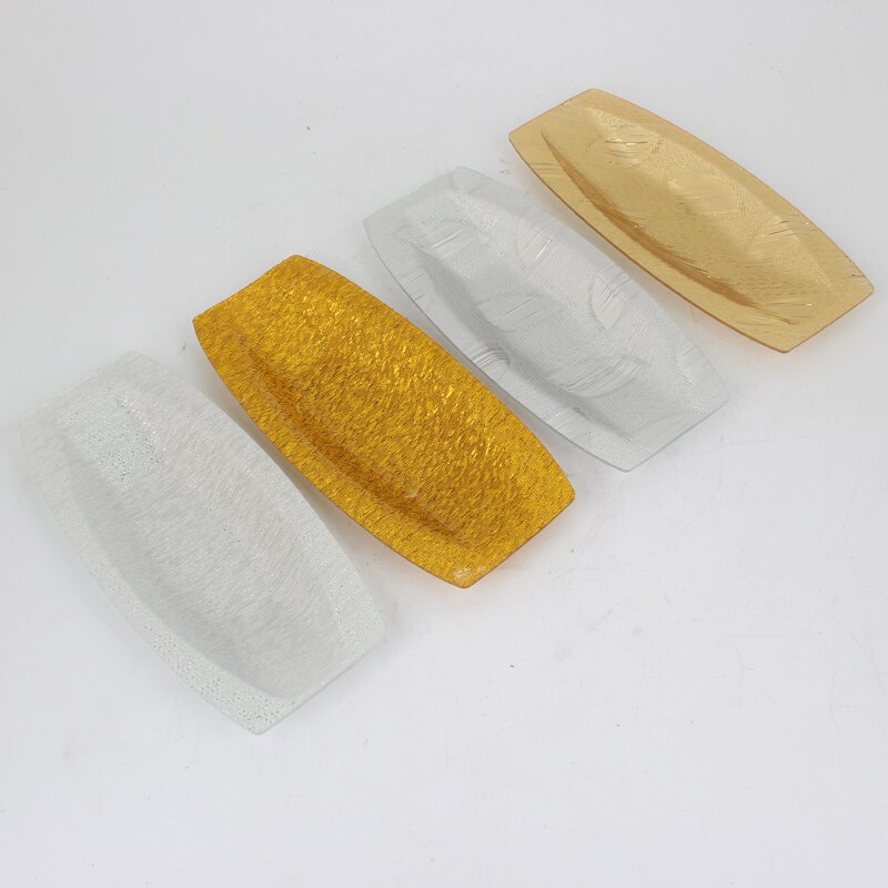 Acrylic Oval Plate Jewelry Set Small Tray Snack Plate Metal Storage Plate Kitchen Storage Tools dish towel saucer inventory