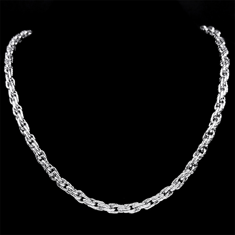 Collar de cadena de eslabones gruesos grandes de Hip Hop para hombres, cadenas masculinas de acero inoxidable de Color dorado, joyería de estilo callejero, colar masculino: Oro oscuro