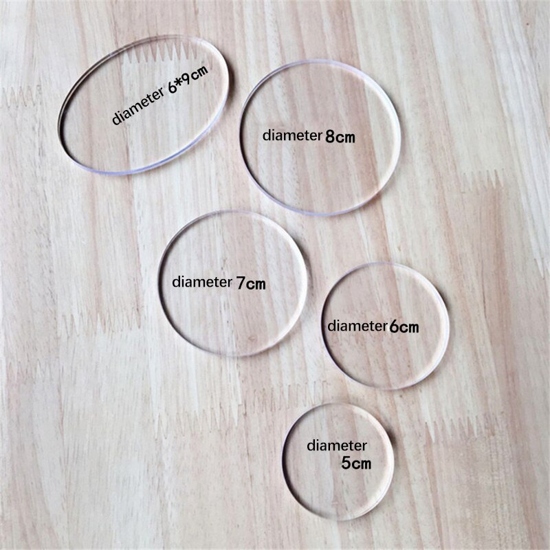 Base transparente acrylique Ellipse ronde, adaptée aux outils d&#39;argile, moules d&#39;argile polymère 1 pièce