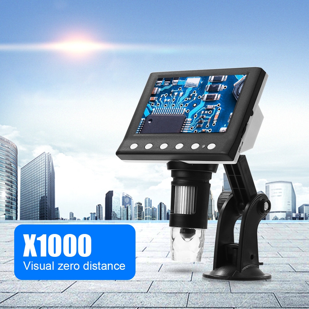 1000X 8 Digitale Mikroskope Anzeige VGA Telefon LED Elektronische 4,3 Zoll Lupe für Leicht Experiment Zubehör