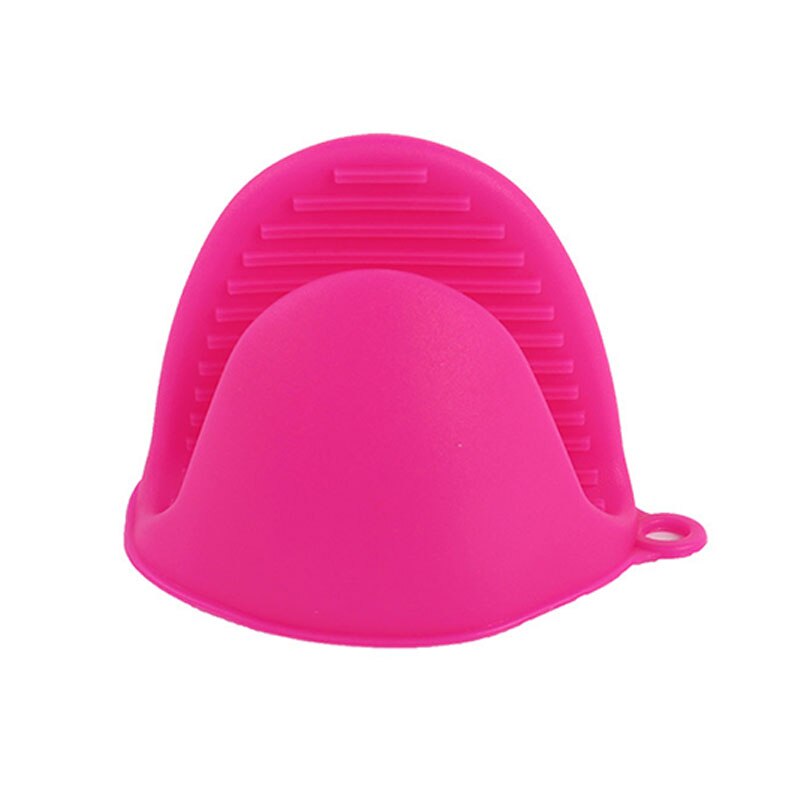 1pc de herramientas de silicona para repostería tomar sujeción térmica horno microondas de cocina guantes horno barbacoa guantes bandeja olla Clip: Rojo rosado