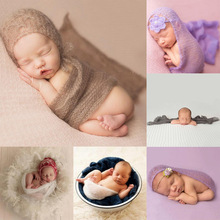 40X60Cm Pasgeboren Baby Meisje Jongen Haak Gebreide Ontvangen Dekens Peuter Kids Wrap Fotografie Foto Props Warme Deken sunsuit