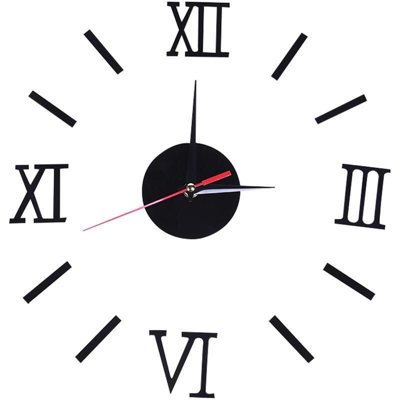 1PC DIY Wall Clock Simple Roman Numeral Acrylic Hanging Clock No Battery