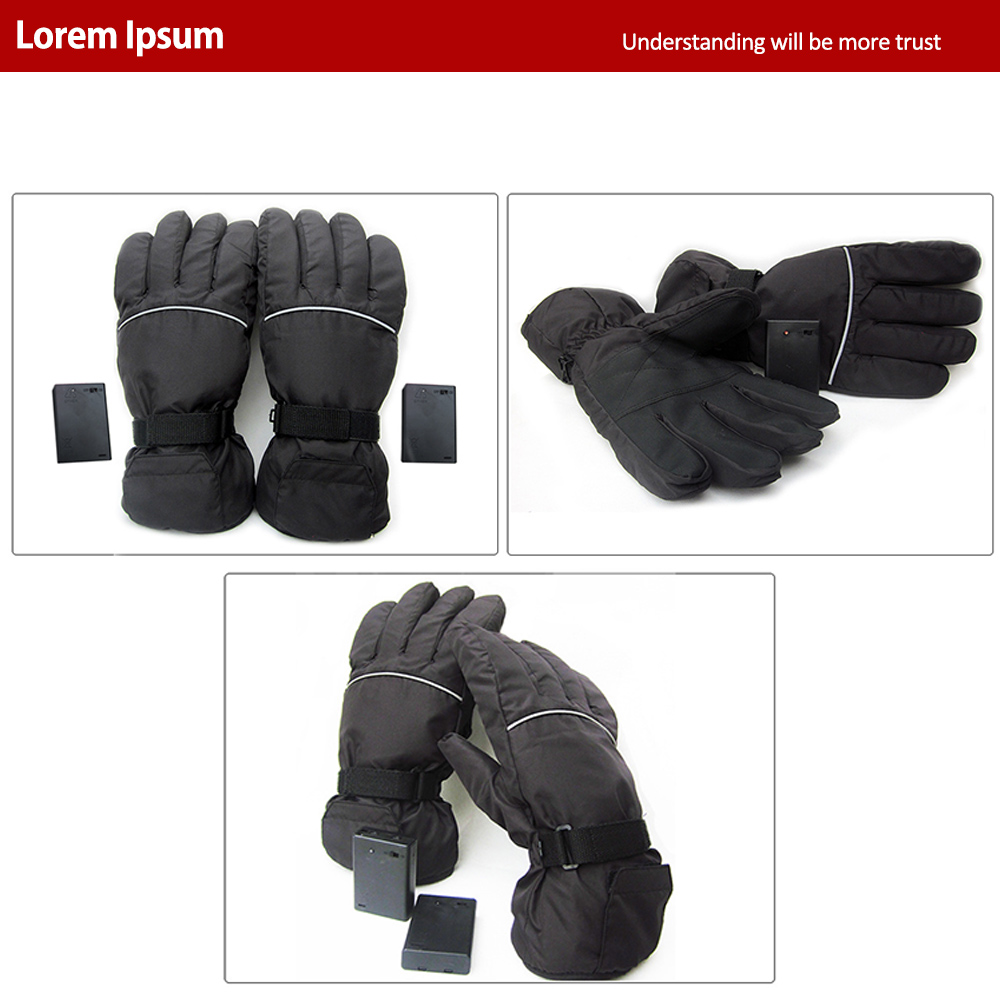 Elektrische Verwarmde Winter ski Handschoenen 3 Niveaus Temperatuur Hand Controle Warmer voor Skiën Fietsen Paardrijden Verwarming Warme Handschoen
