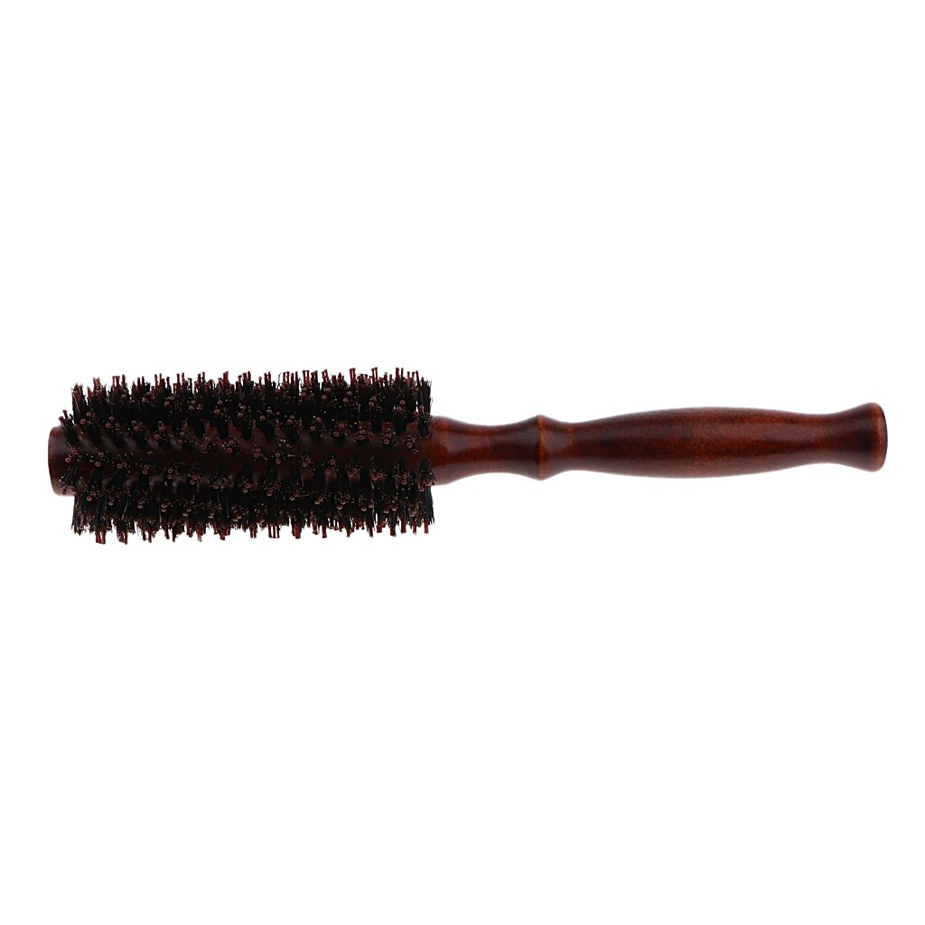 2x Unisex Adult Brown Round Hairbrush Hair Styling Brush Hairdressing Brus