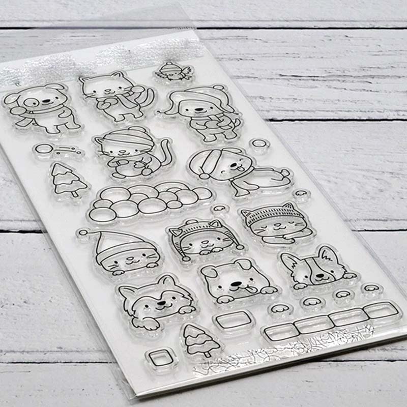 Zima zwierząt przezroczysty silikon matryce robić cięcia metalu i wyczyść pieczęć pieczęć robić album na zdjęcia DIY robić scrapbookingu dekoracyjne