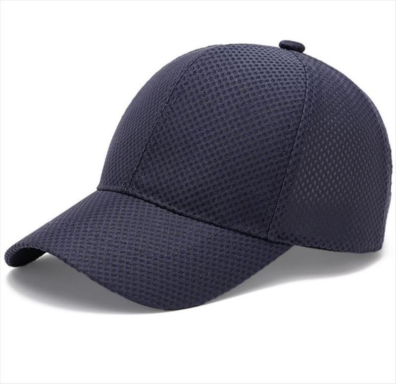 Adult Summer Outdoors Cool Thin Mesh Sun Hat Big Bone Men and Women Polyester Plus Size Baseball Cap 56-60cm 60-64cm: navy / 60-64cm