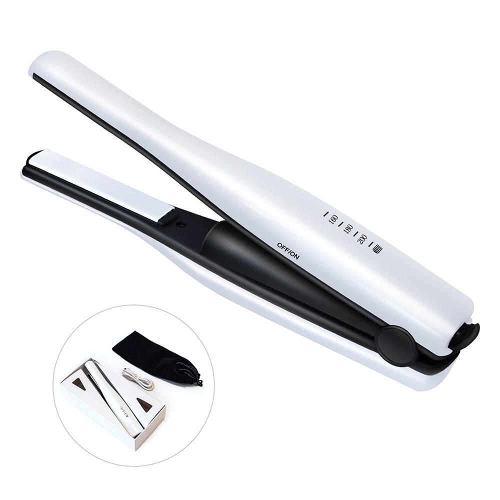 Draagbare oplaadbare li-ion batterij 2400 mah mini draadloze stijltang keramische plaat stijltang haar krultang