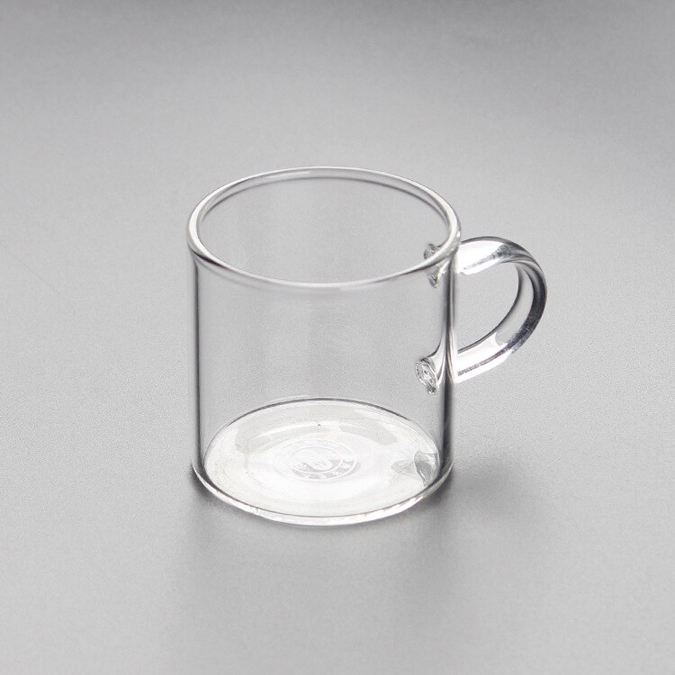 90ml Glass Small Tea Cup High borosilicate Transparent shot glasses set Heat Resistant Glass Small Tea Cup With Color Handle: Transparent