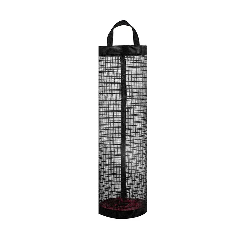 1-3PCS Garbage Bag Storage Kitchen Garbage Organizer Plastic Bag Holder Organizing Hanging Garbage Collection Storage Bag: M / black