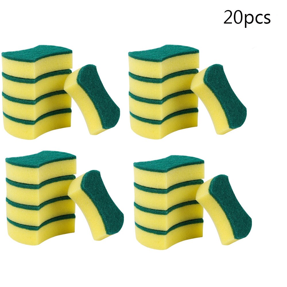 30pcs Double-sided Decontamination Cleaning Dishwashing Sponge Kitchen Nano Clean Rub Pot Rust Focal Stains Sponge Removing Kit: D