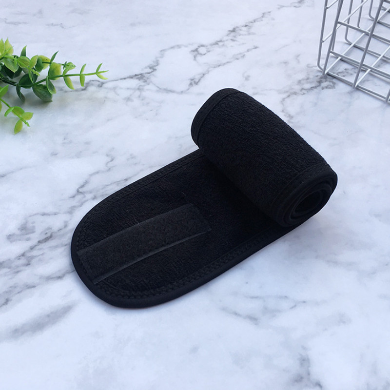 Hoofdbanden Verstelbare brede haarband Yoga Spa Bad Douche Make-up Wassen Gezicht Cosmetische hoofdband voor dames Dames Make-up accessoires: Black