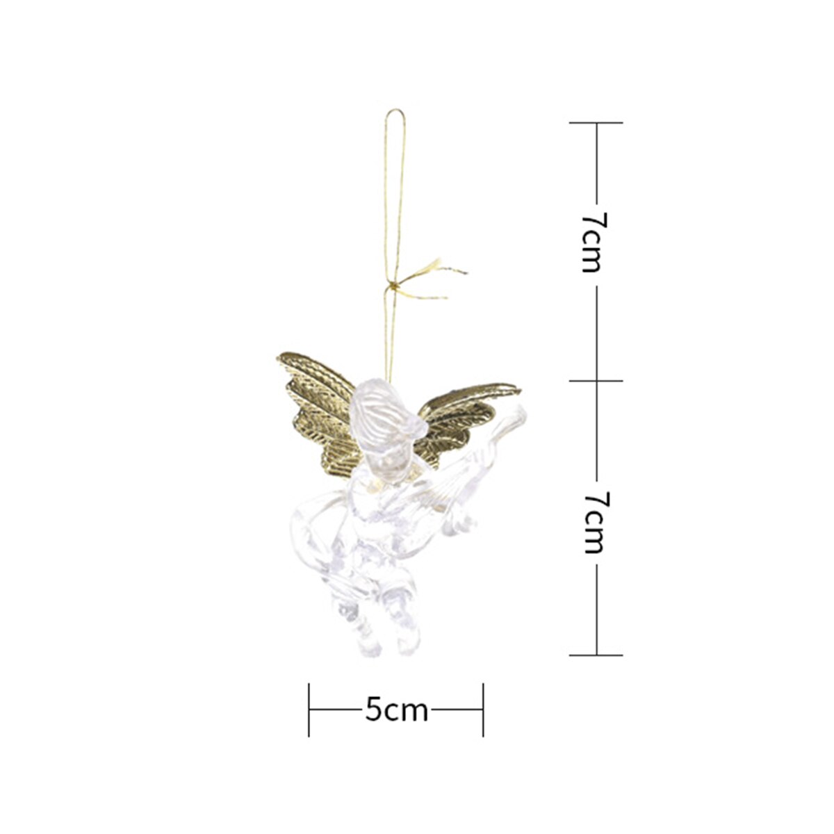 Christmas Transparent Angel Pendant Mini Acrylic Angel Hanging Ornaments Christmas Decorations Window Scene Arrangement