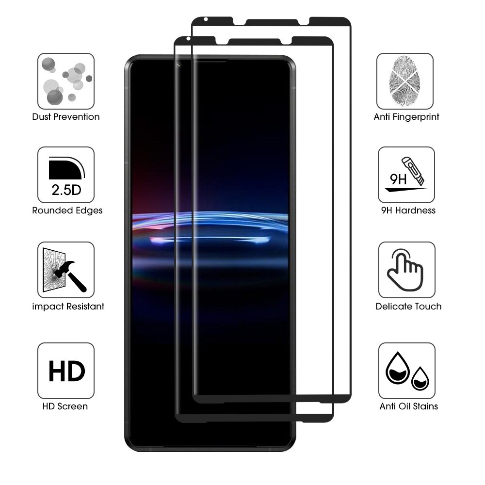 2 Pieces Tempered Glass For Sony Xperia Pro-I Screen Protector Anti-shatter HD Film on For Xperia Pro i Protective Glass