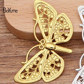 Boyute (50 Stuks/partij) 38*23 Mm Dragonfly Filigraan Bevindingen Metalen Messing Diy Handgemaakte Haar Sieraden Accessoires: Gold Plated