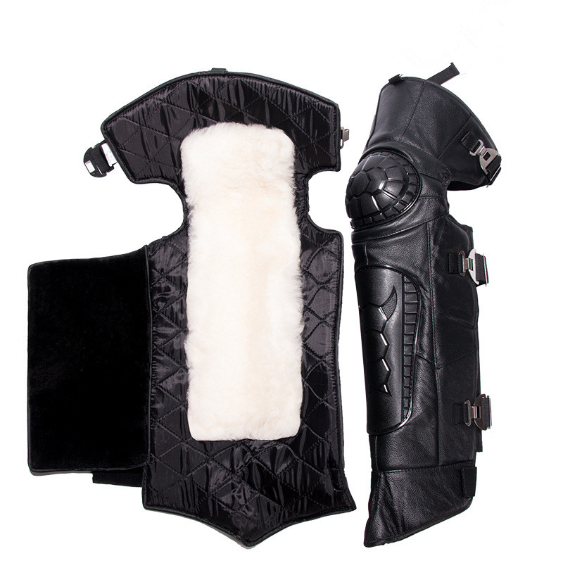 2 teile/los Motorrad Reiten Schutz Knie Pads Winter Leder Wasserdichte Warme wolle Motorrad Kneepad Beine Wärmer Rodillera Moto