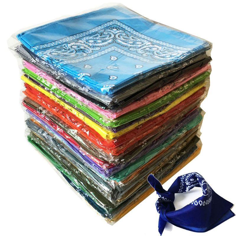 20 Colors Novelty Bandanas Paisley Print Cowboy Bandana Handkerchiefs Scarves