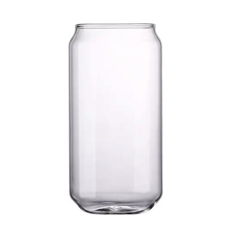 Taza de vaso grande con forma de lata, vaso de vidrio de alta borosilicato, duradero, para café o leche, 574ML: A1
