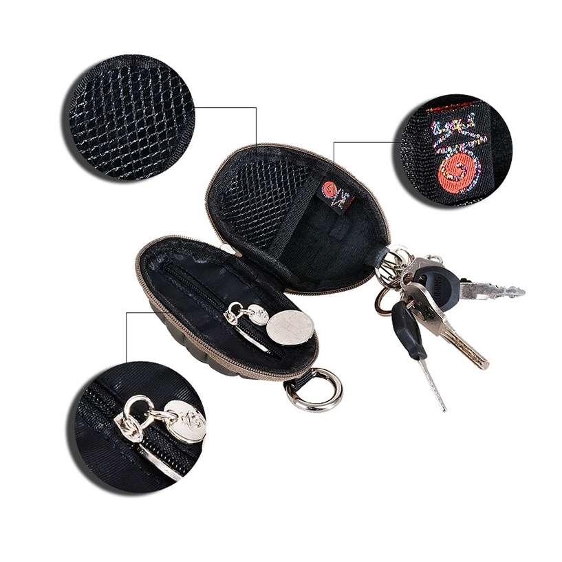 Pu nøgleholder tegnebøger unisex oval hovedtelefon taske taske husholderske til nøgler arrangør pung til bil nøgle taske  f029