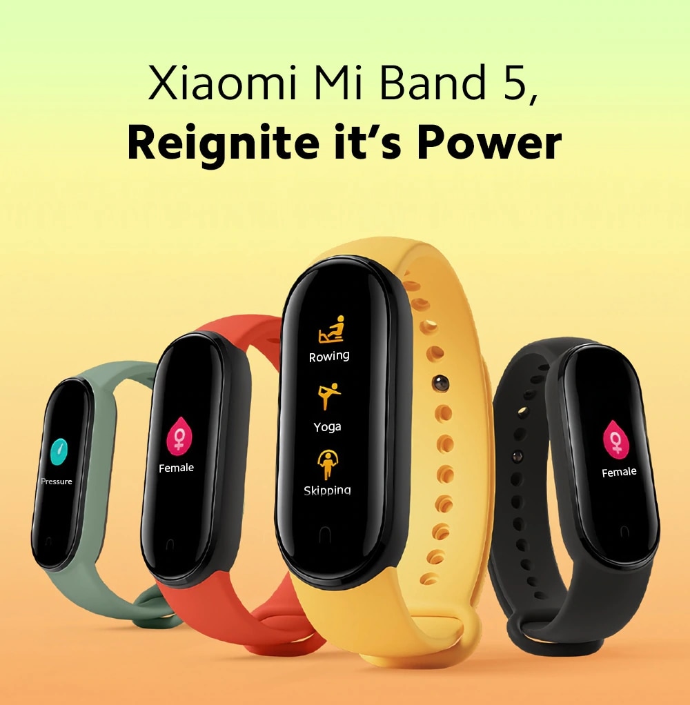 Xiaomi Mi Band 5 Fitness Bracelet Magnetic Charge 24h Heart Rate Sleep REM Nap Step Swim Sport Monitor Remind Alarm wristband 5
