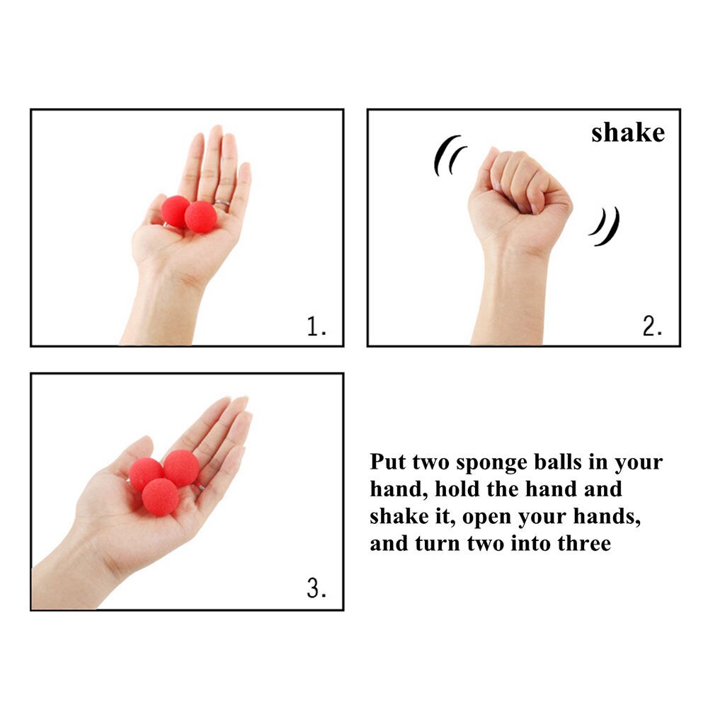 30pcs 2.5/3.5/4.5cm Close-Up Magic Sponge Ball Brand Street Classical Comedy Trick Soft Red Sponge Ball Toy