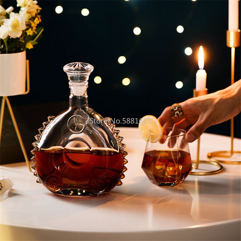 Retro Red Wine Bottle Champagne Glass Whiskey Wine Decanter Bottle Jug Pourer Aerator for Family Bar Transparent Wine Glass