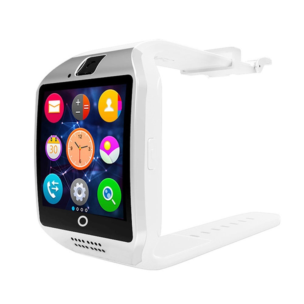Montre intelligente avec caméra, Q18 Bluetooth Smartwatch Sim Tf carte Slot Fitness activité Tracker Sport montre pour Android: White