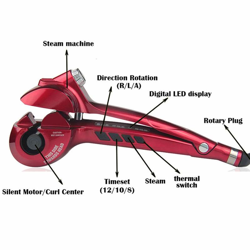 Stoomspray spiraal automatische haarkrultang roterende staaf krultang haarstylingtools krultangen krultangen krultangen stijltang
