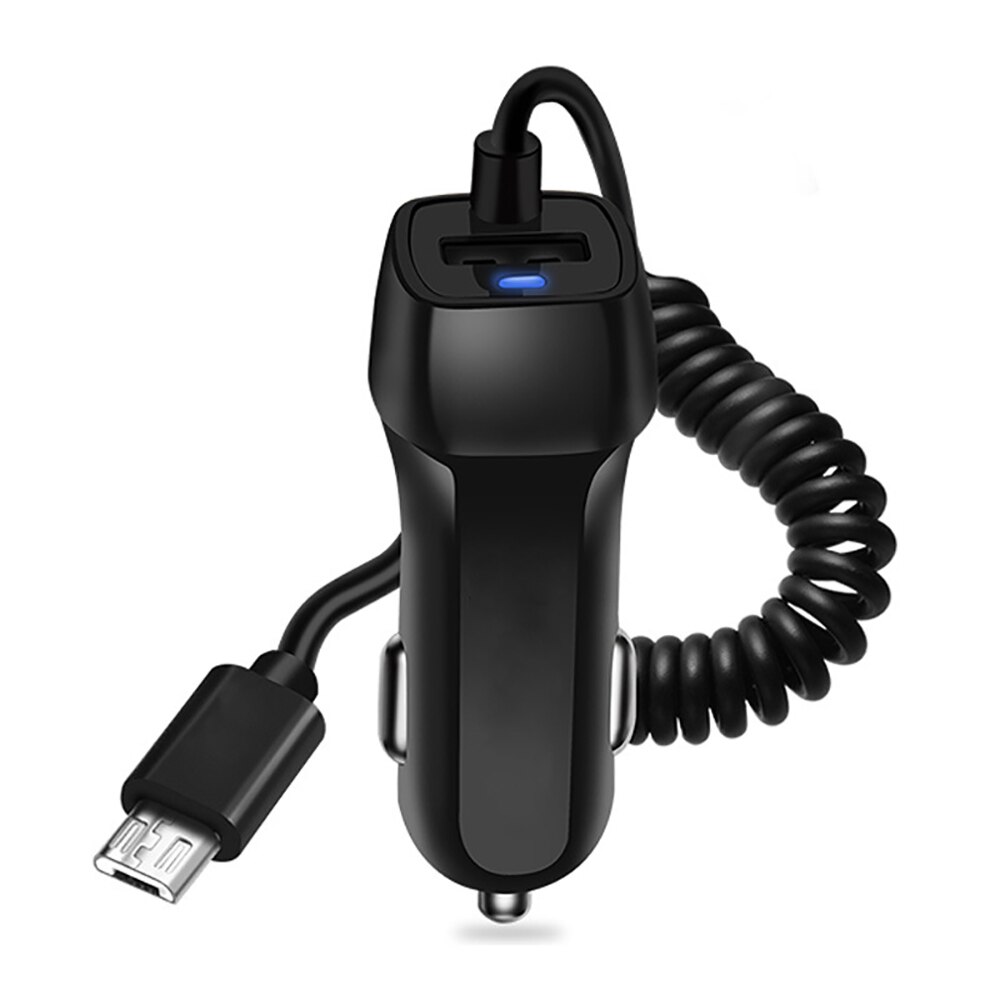 Unravel 12v-24v usb biloplader telefonoplader bil micro usb type c belysning med blåt led lys dobbelt output metoder: Micro usb