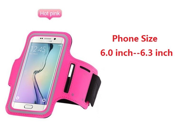 Brazalete para teléfono móvil, funda para iPhone, Samsung, Xiaomi, Huawei, 4,5 ''a 6,3'', funda con soporte para teléfono móvil, brazalete de mano: Size 6-6.3(Pink)