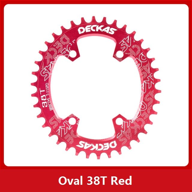 Deckas 96BCD Round / Oval Narrow Wide Chainring 32T 34T 36T 38T Mountain Bike Chainring for SHIMANO XT SLX M7000/M8000/M9000: Oval 38T Red
