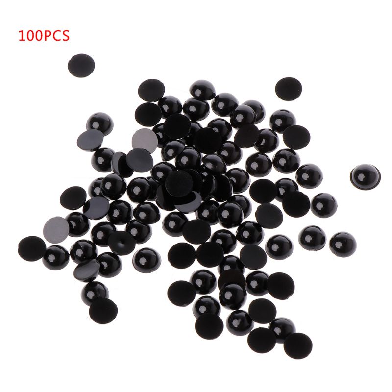 Ojos de seguridad de plástico negro para niños, muñecos de oso, marionetas de animales, manualidades, Juguetes DIY, 6-18mm, 100 Uds.: 6mm