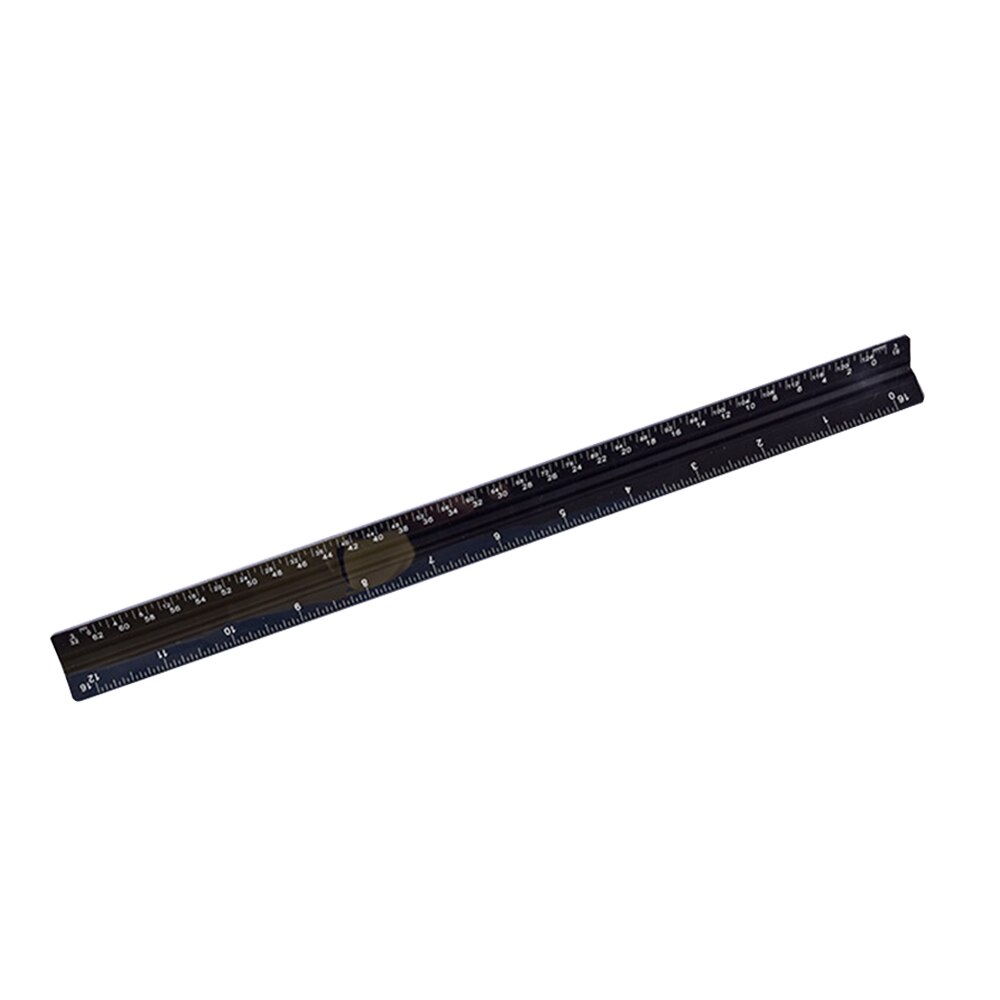 12 Inches Aluminium Metal Triangle Scale Architect Engineer Technical Ruler Measuring Gauge Square Size Measure Tool: 01