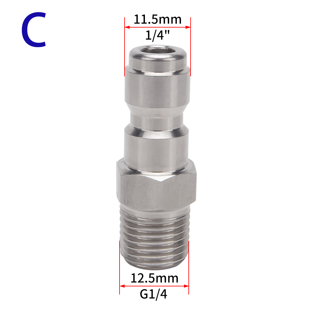 High Pressure Washer Adapter 1/4&quot; Quick Connector Quick Release Fitting Power Washer Fast Connection Quick Coupler 1/4 inch: Quick Plug-M