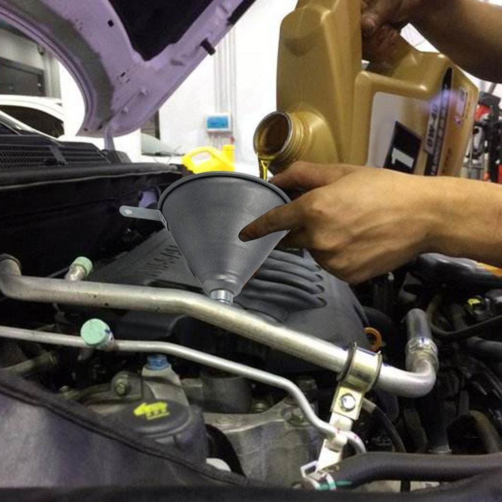Embudo Universal de hierro para coche, embudo de repostaje de combustible y aceite de motor de gasolina, flexible con filtro, accesorios para coche