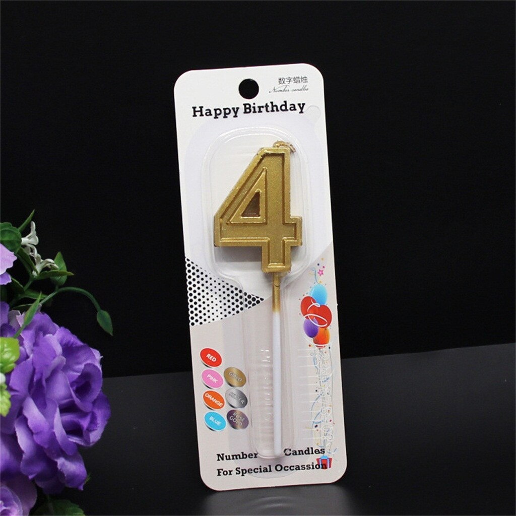 Glitter Talking Tables Number Candles Gold Number 0-9 Birthday Party Candle Cake Home Decoration Accessories Украшение Комнаты#: D