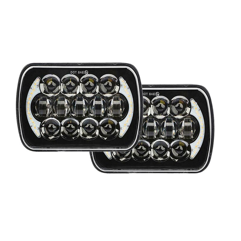 (par ) 210w 5 x 7 tommer 7 x 6 tommer projektor fjernlys led-forlygter med engleøjne drl til chevrolet jeep cherokee xj  h6054 h5
