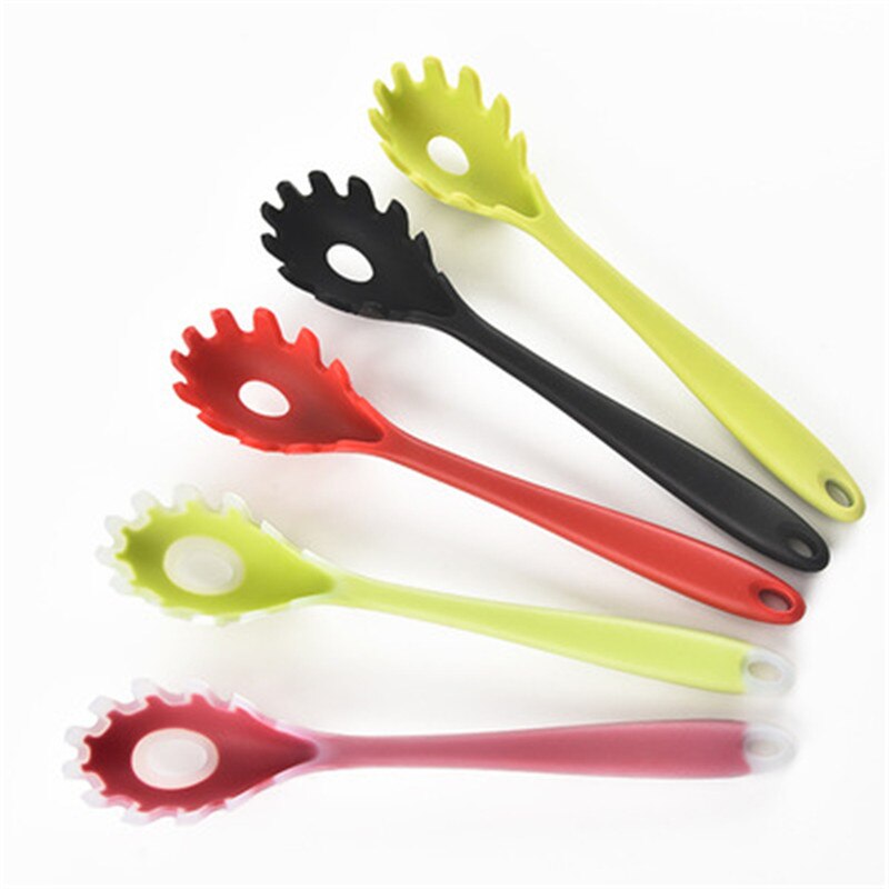 Long Handle Pasta spoons Spaghetti Spoon Fork Server Silicone Pasta Noodles Scooper Kitchen Cooking Utensil