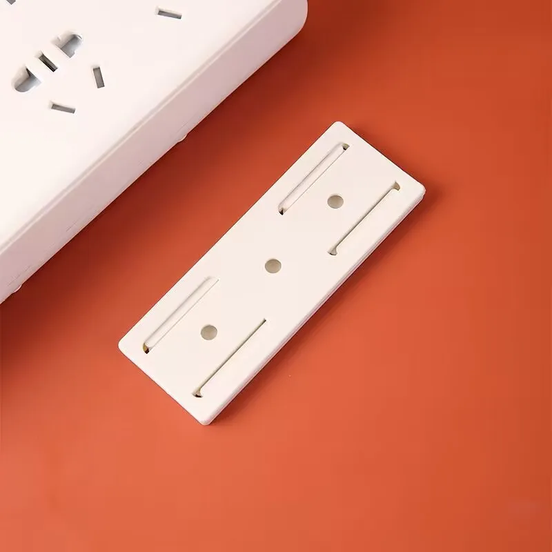 Fijador de enchufe de escritorio autoadhesivo, organizador de cables de regleta colgante, fijador de pared extraíble enchufable, estante de pared, 1 ud.: Default Title