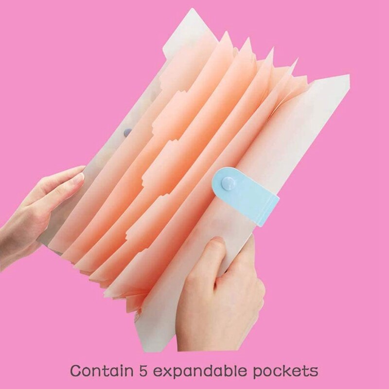 4PCS Expanding File Folder Expandable Filing Organizer 8 Pockets Accordion Document Folder Expanding Letter Organizer