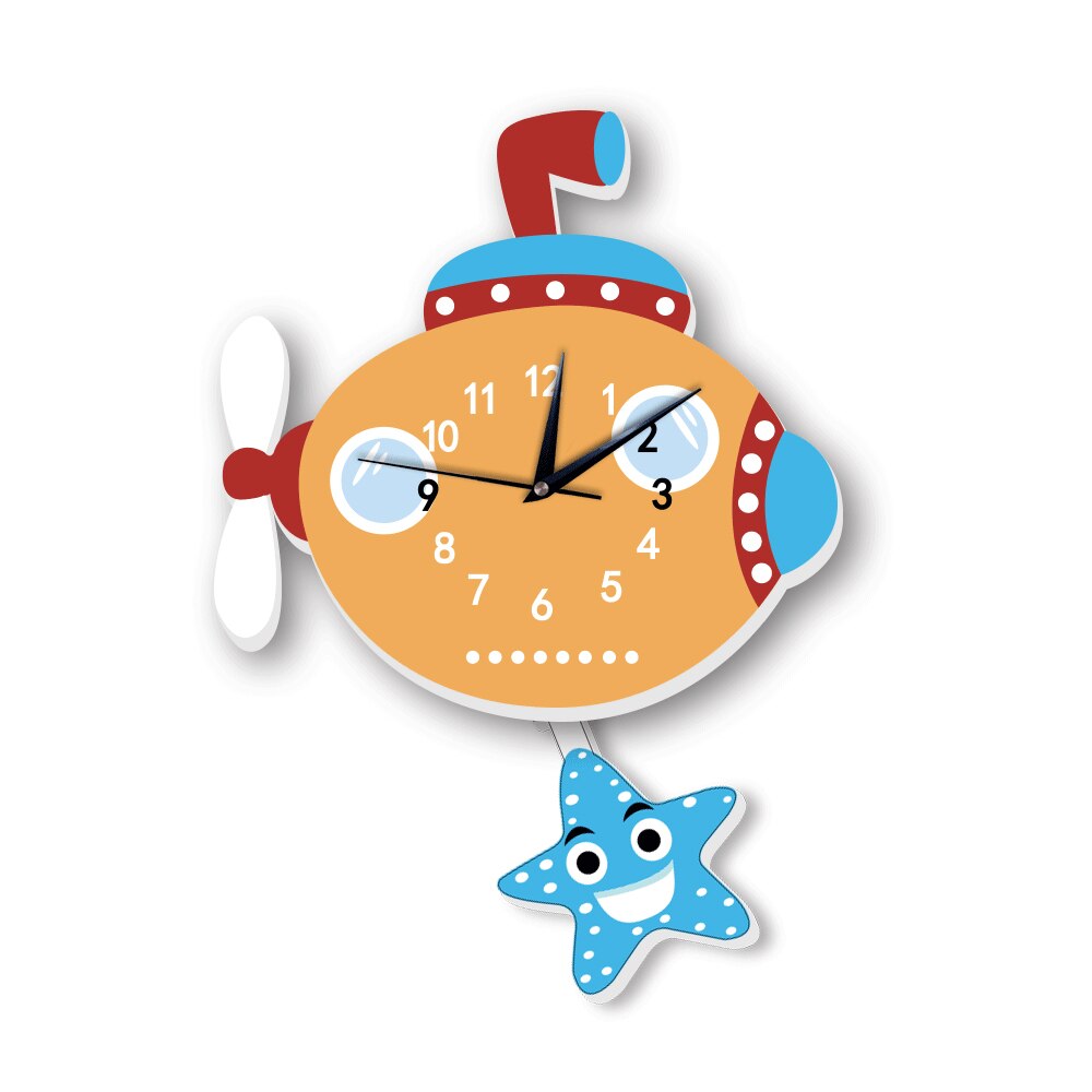 Home Decoration Cartoon Wall Clock Cartoon 3D DIY Large Decorative Wall Clocks Watch Wall Unique: type 4