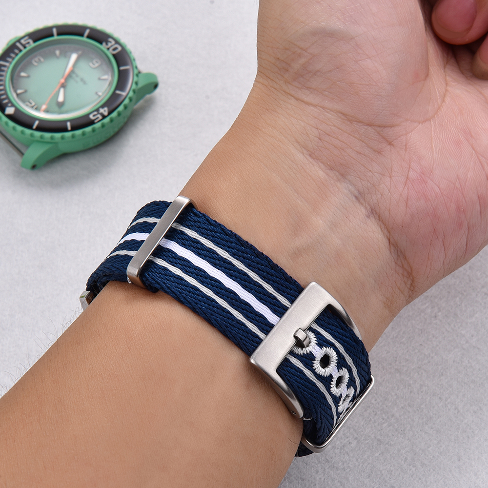 Eco-Friendly Luminous Recycled Watch Strap Nylon Woven Band for Scuba Fifty Series Waterproof Durable Unisex Belt